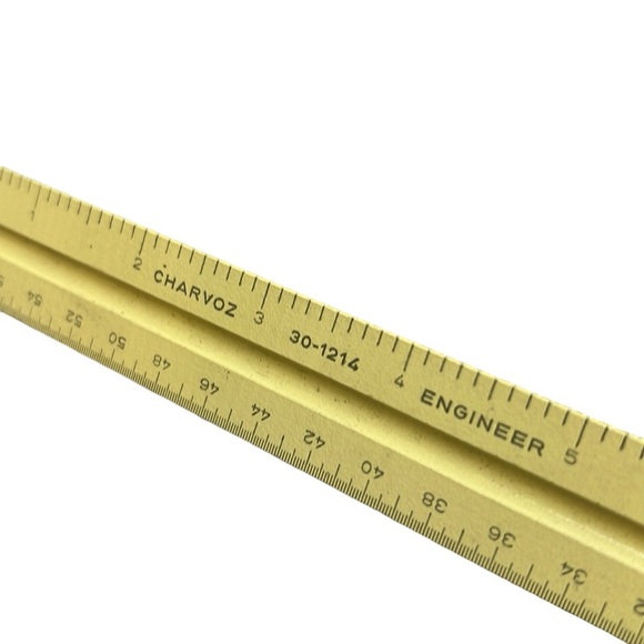 Charvoz Engineer Scale 30-1214 wood triangular Ruler Drafting - Picture 1 of 6